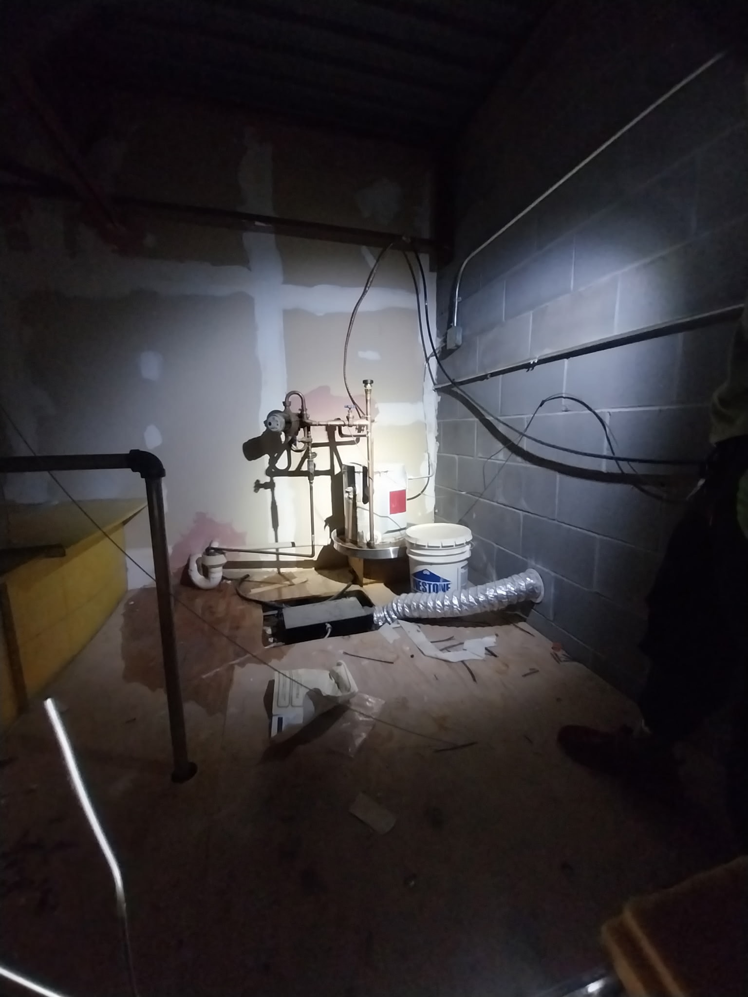Basement plumbing and utility work